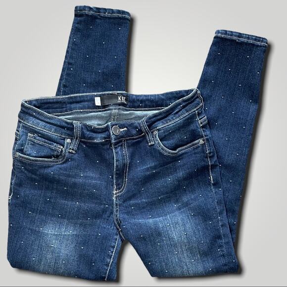 KUT FROM THE KLOTH PREPPY POLKA DOT DONNA ANKLE SKINNY DENIM JEANS SMALL 6 - Picture 1 of 9